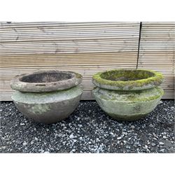 Pair of large cast stone garden planters  - THIS LOT IS TO BE COLLECTED BY APPOINTMENT FROM DUGGLEBY STORAGE, GREAT HILL, EASTFIELD, SCARBOROUGH, YO11 3TX