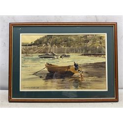 Michael W King (British 1928-): Moored Boats, watercolour signed and dated '78, 29cm x 45cm 