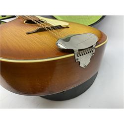 Rosetti Serenader eight-string mandolin with slightly bowed segmented maple back and ribs and ivorine mounts L62cm; in carrying case