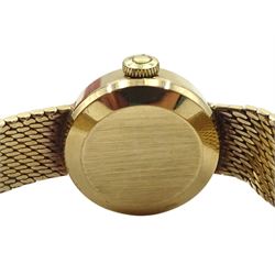 Omega Ladymatic 9ct gold bracelet wristwatch,  cal. 661, hallmarked, boxed