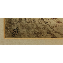  David Biglands (Northern British late 20th century): Sandsend, watercolour and gouache signed twice 28cm x 49cm, and JRD (British 19th century): 'East Row' Sandsend, watercolour signed with monogram, titled and dated 1894, 18cm x 26cm (2)  