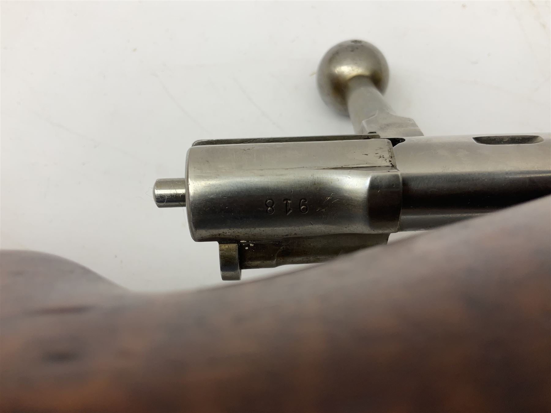 Early 20c Swedish 6.5mm bolt-action service rifle inscribed Carl Gustafs Stads Gevarsfaktori 1904; with 74cm barrel and original Model 1896 knife bayonet with scabbard No.149918 L149cm overall. Deactivated to early specification so requires re-deactivation to modern standards SECTION 1 RFD ONLY