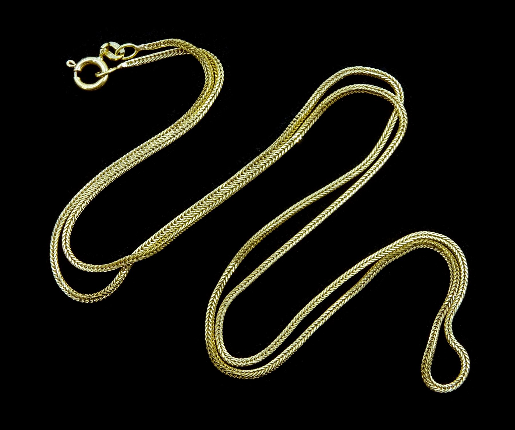 18ct gold foxlink chain necklace, stamped 750