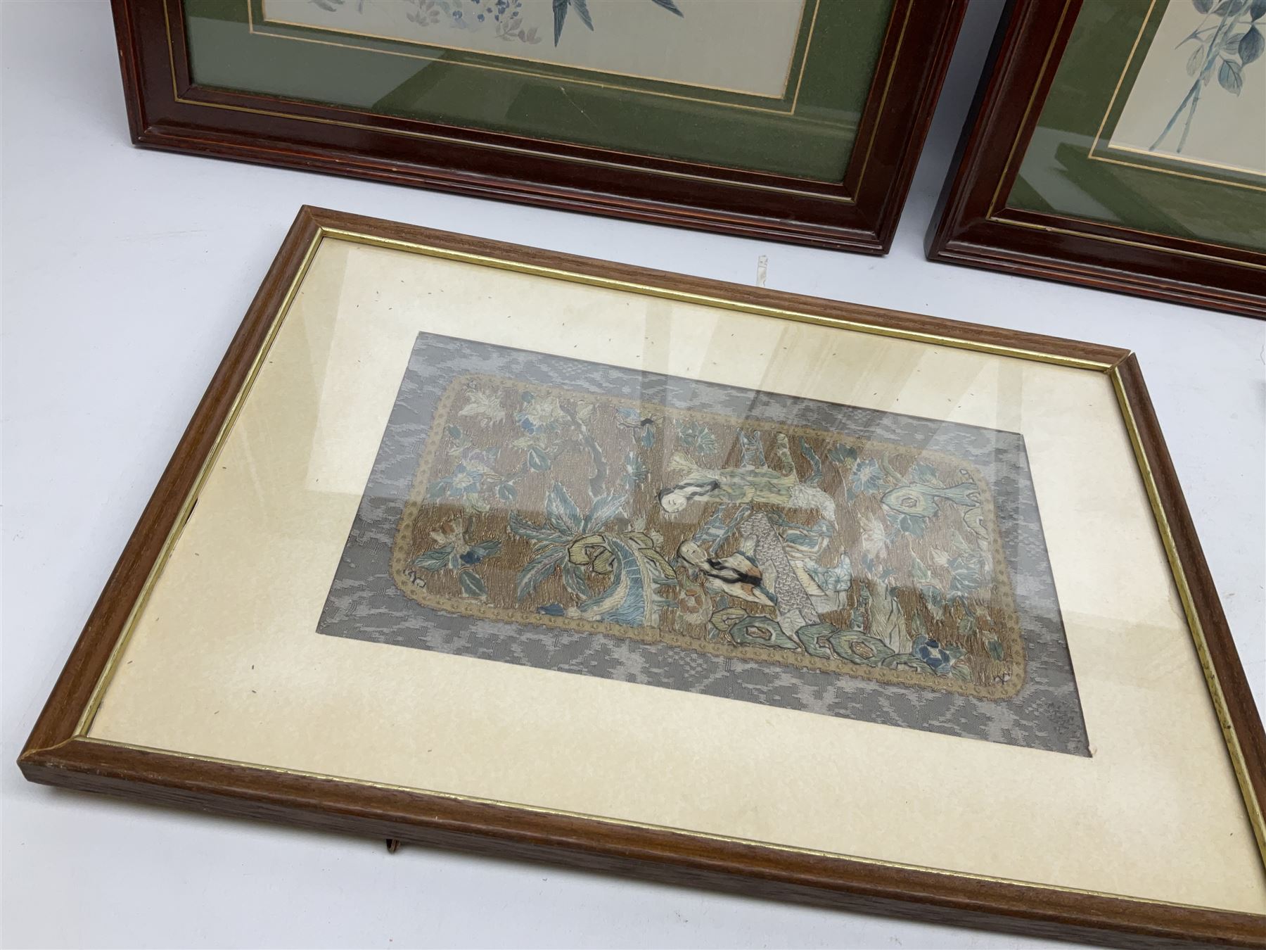 Japanese School early 20th Century Females Outside Tapestry Together With Set Three Chinese 