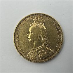 Queen Victoria 1891 gold full sovereign coin