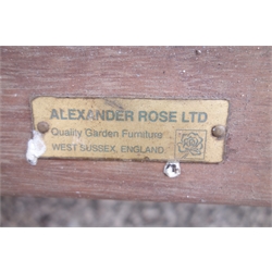  Pair Alexander Rose hardwood adjustable sun loungers on wheels, W61cm, L200cm, (3)  