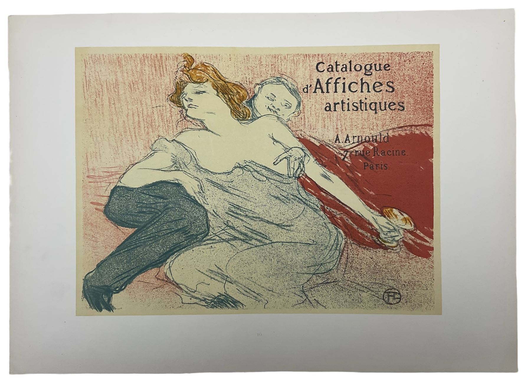 Rotzler, Willy - 'Affiches de Henri de Toulouse-Lautrec - Dix reproductions en couleurs', book containing ten colour Toulouse-Lautrec lithographs, pub. 1946 by Bale, unbound with loose plates, plates max 33cm x 24cm