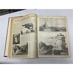 Three boxes of books, periodicals and DVDs of military interest with particular emphasis on WW2 including The History of World War Two in thirty original parts by Orbis, The D-Day Experience by Richard Holmes, The World War Two Databook, The World at War, Special Forces etc