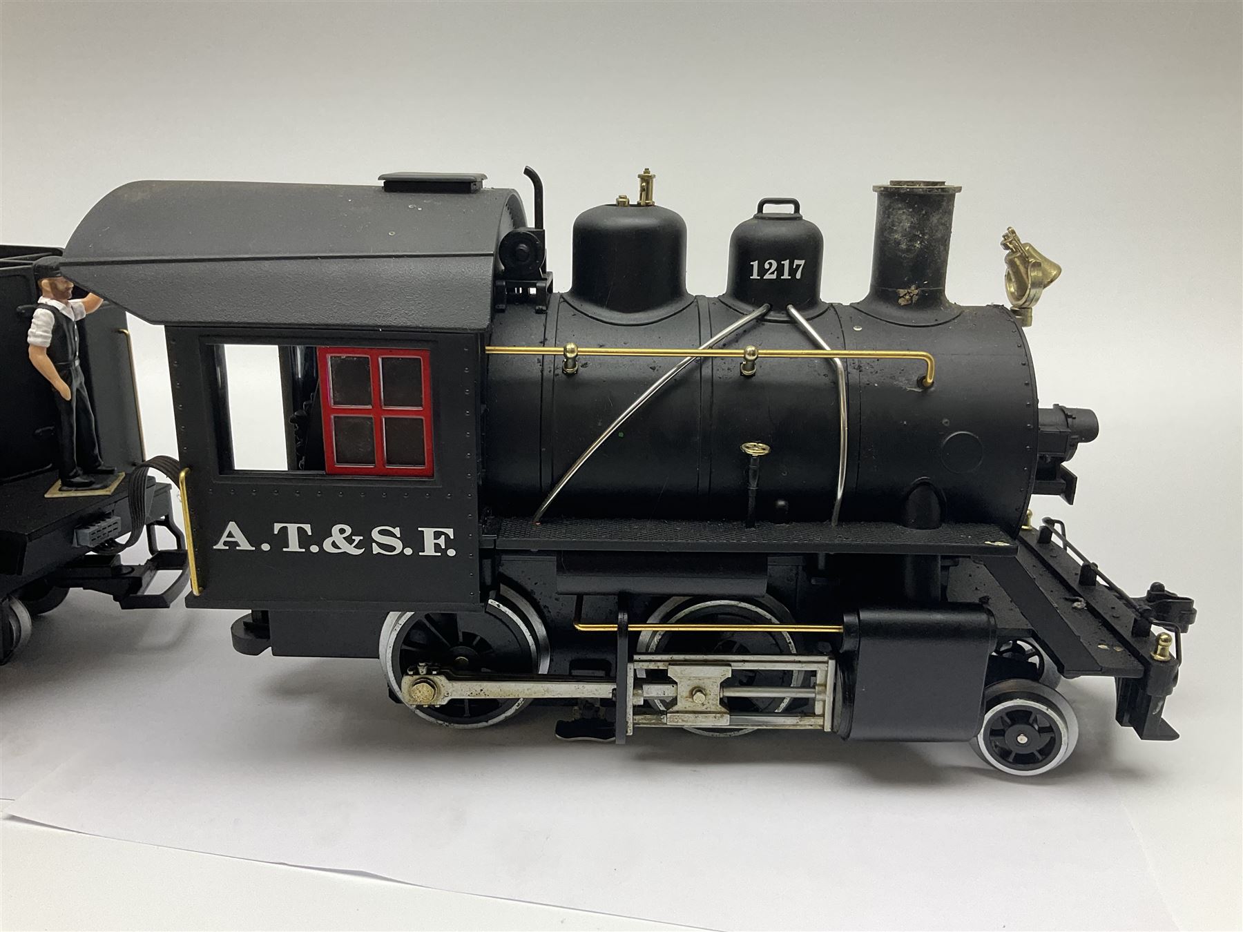 LGB (Lehmann Gross Bahn) G scale, gauge 1 2-4-0 steam locomotive, No 20231, in Santa Fe black livery, numbered 1217, unboxed