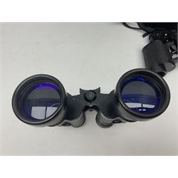 Optus Spotting scope 20-60x60, together with Wray London Wrayvu binoculars, Greenkat 10x50 binoculars and one other pair 