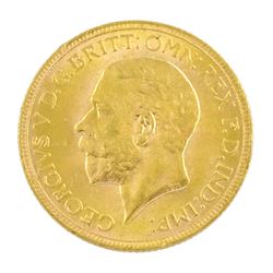 King George V 1930 gold full sovereign coin, Pretoria mint