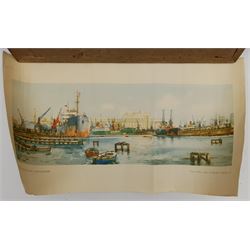Frank Henry Mason (Staithes Group 1875-1965): Steam Fishing Boat at Sea, watercolour signed 14cm x 26cm; an etching of Fishing Boats and a pair of unframed Carriage prints (4)    
Provenance: from the estate of Christine Dexter and by descent from the artist's sister Eleanor Marie (Nellie)