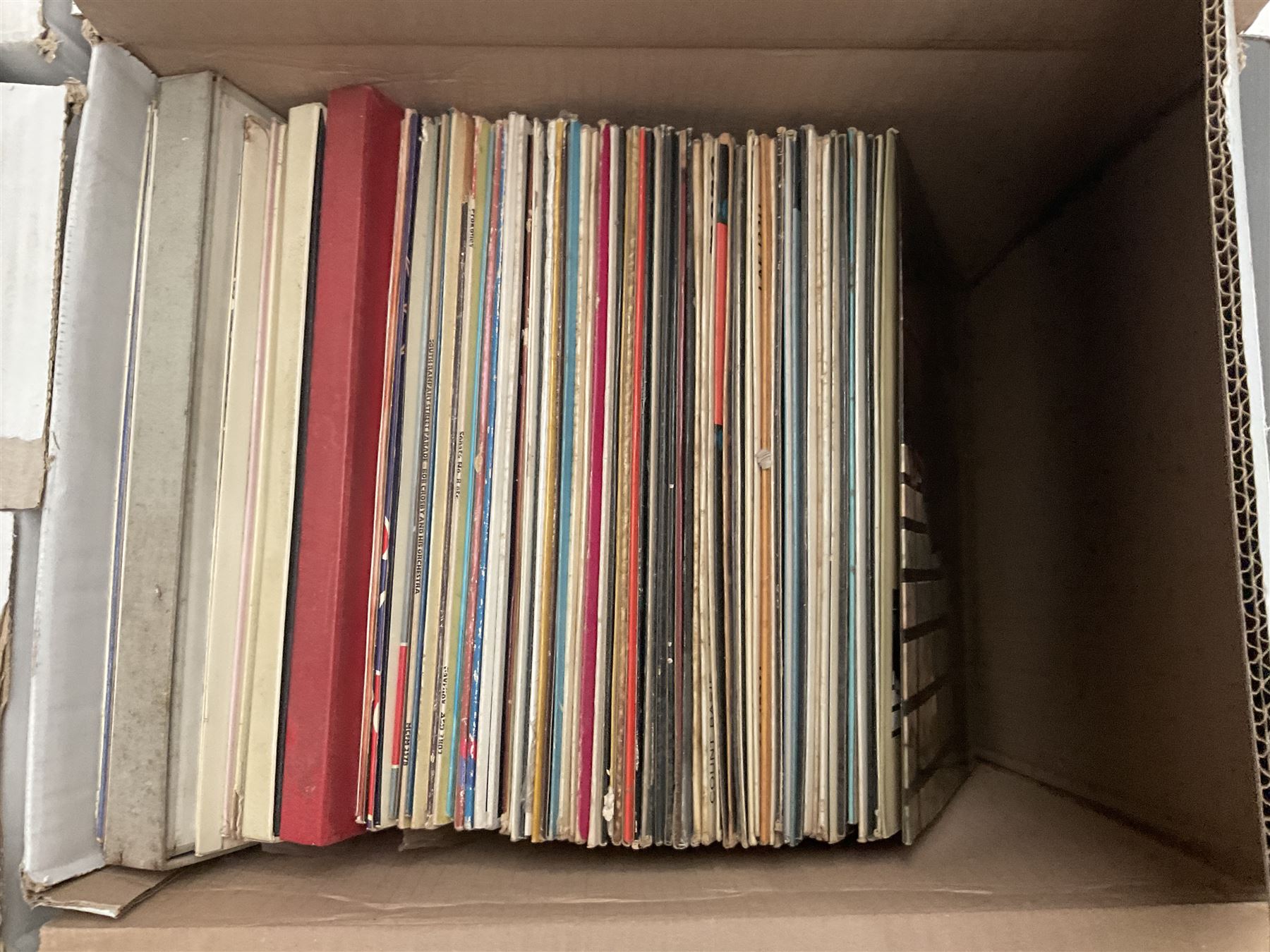 Collection of vinyl LP records in six boxes, mainly Jazz and Classical, including Beethoven The Nine Symphonies, Bartok, Chopin Recital, Joseph Haydn, etc