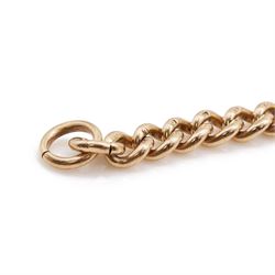 Early 20th century 9ct gold graduating curb link bracelet, with lobster clasp, links stamped 9 375