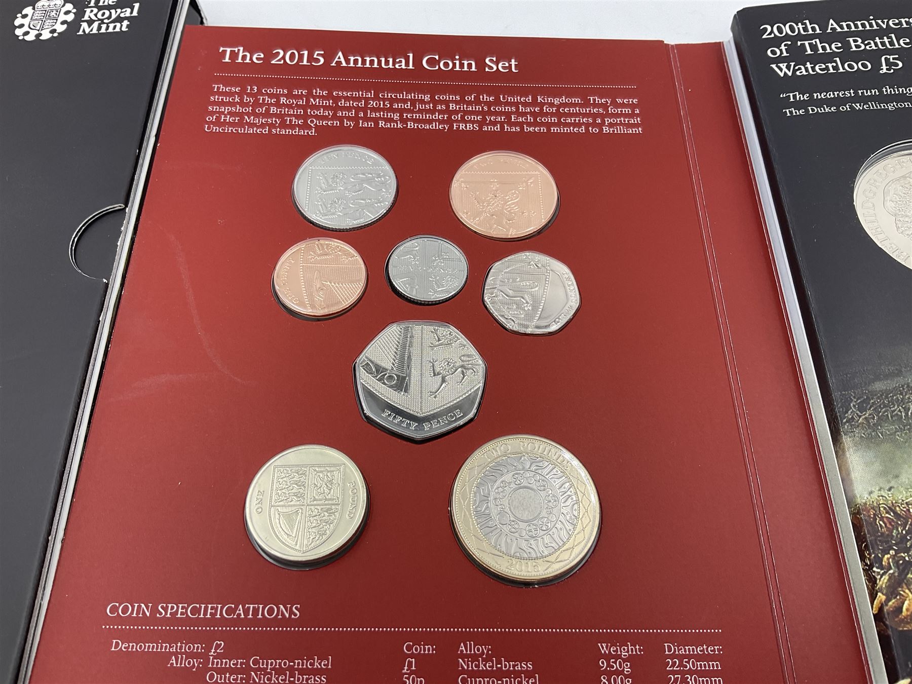 Two The Royal Mint United Kingdom Annual Coins Sets, dated 2015 and 2016, both in card folders with certificates