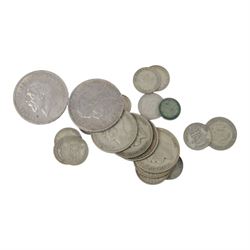 Approximately 166 grams of Great British pre-1947 silver coins, together with approximately 4.8kg of post-1947 sixpences, commemorative crowns, and further coins