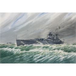 G James (British 20th Century): Warship 