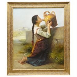 After William-Adolphe Bouguereau (French 1825-1905): 'Thirst', oil on canvas unsigned 59cm x 50cm