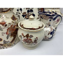 Masons Ironstone Mandalay pattern ginger jar and cover, together with matching jug and other Masons items 