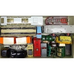  Twenty-three unboxed and playworn Dinky die-cast models including Horsebox, Commer Breakdown truck, Austin Seven Countryman, Bedford refuse wagon, two NCB Electric vans etc  