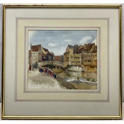 Henry Silkstone Hopwood (Staithes Group 1860-1914): Canal Scene 'Nuremberg', watercolour unsigned, titled and dated 1899 verso 23cm x 26.5cm 
Provenance: private collection, purchased David Duggleby Ltd 7th December 2015 Lot 213