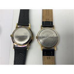 Ten manual wind wristwatches including Yeoman, Pinnacle, Avia, Walker & Hall, Argonaut, Roberts & Owen, Exactus, Uno, Amida and Elco