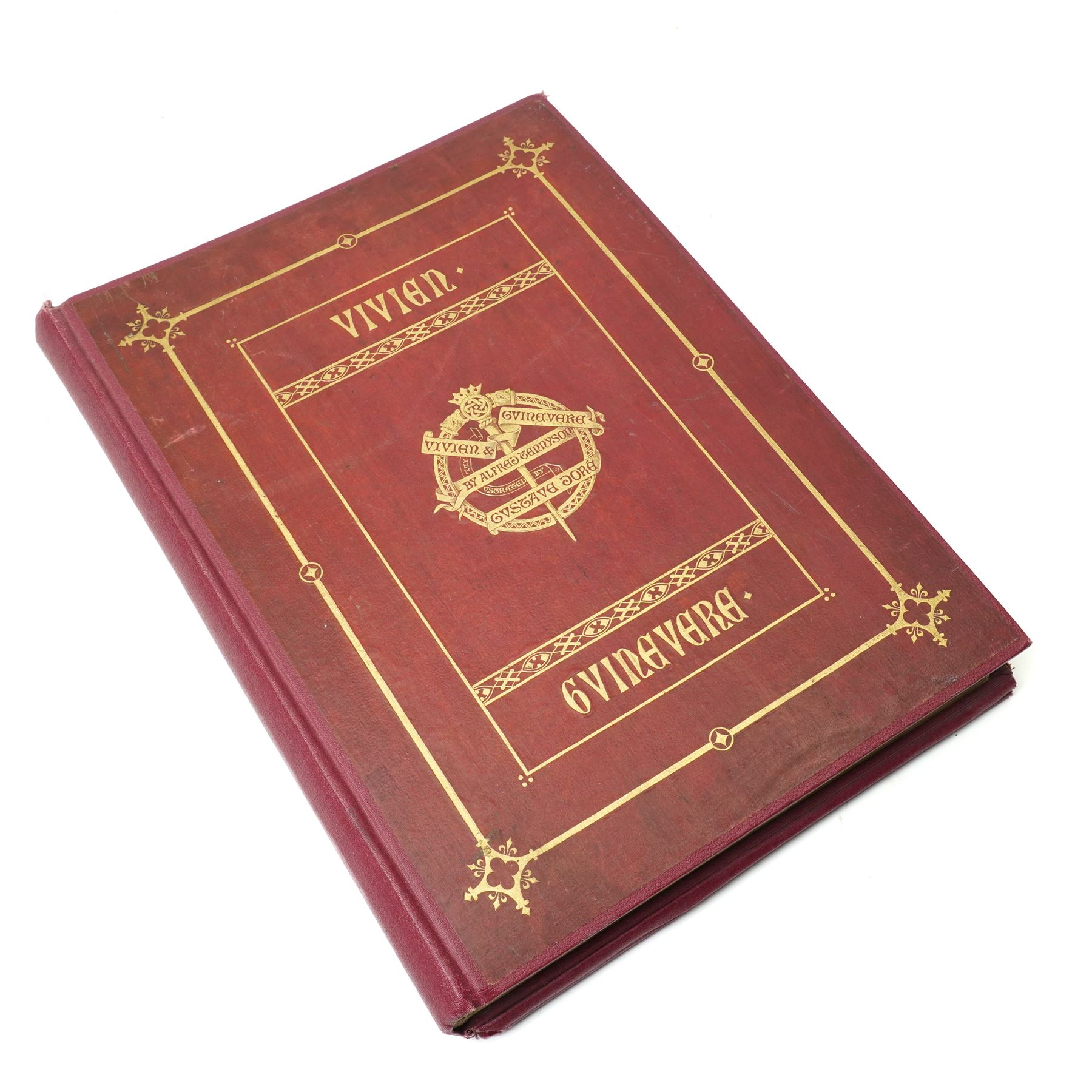  Tennyson, Alfred - 'Vivien' - Illustrated by Gustave Dore, Published by Edward Moxon and Co. 1867 - A Folio Edition complete with prints, all edges gilt in red and gilt boards