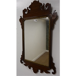  Early 20th century rectangular mahogany and gilt framed mirror (87cm x 61cm) and a George III style mirror (77cm x 45cm)  