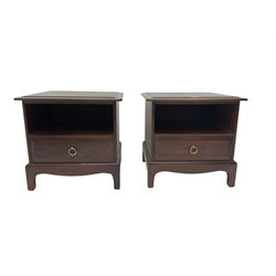 Stag Minstrel - pair of mahogany bedside lamp tables