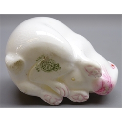  Royal Worcester porcelain Netsuke style rabbit, c1913, L4.5cm   