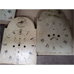 Approximately twenty-two longcase and wall clock dials, 18th century and later, included painted and brass examples