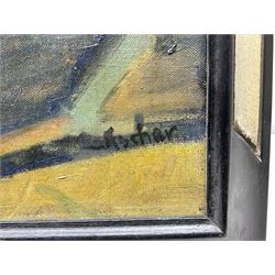 Georges Ascher (Polish 1884-1943): 'Two Washer Women', oil on canvas signed, titled and signed verso 40cm x 50cm
Notes: Ascher was a cousin of the painter Roman Kramsztyk. He studied architecture at the Warsaw University of Technology and then continued his studies in Germany. During the war, which set Poland against the Red Army (1919-1921), he joined the Polish army alongside Marshal Piłsudski, and was wounded during the battle of Lwow. After the Polish authorities decorated him, Ascher moved to Lwow and then to Warsaw. He married and became an architect. Moving to Paris in 1925 he devoted himself to art. In 1937, he left his apartment in Paris with his wife and daughter for La Ciotat, where he painted many landscapes. In 1943, Georges and his wife were arrested and sent to the Gurs internment camp. They were deported on convoy number 60 and were died in Auschwitz. Much of Ascher’s work was destroyed in his studio while he was arrested. 
Jewish Artists of the School of Paris 1905-1939 - From 1905 to 1939, Paris attracted artists from all over the globe as the capital of the art world. This period of artistic proliferation became known as the School of Paris, and includes a great diversity of artistic expression. Within the teeming art world centred on Montparnasse, one group set itself apart: Jewish artists from Russia, Poland, and Central Europe. Although their styles were diverse, they shared the common fate of fleeing anti-Semitic persecutions in their home countries. Some became famous in the 1920s, such as Soutine, Lipchitz, and Chagall, while others did not have the time or the luck to gain renown. Nearly half of these artists died in Nazi concentration camps.