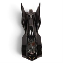 Four Corgi Batman diecast vehicles, comprising 1:18 1940s DC Comics Batmobile, 1:24 scale 1960s DC Comics Batmobile, 1:16 scale 2000 DC Comics Batcycle, all boxed and an unboxed Corgi 2000s DC Comics Batmobile