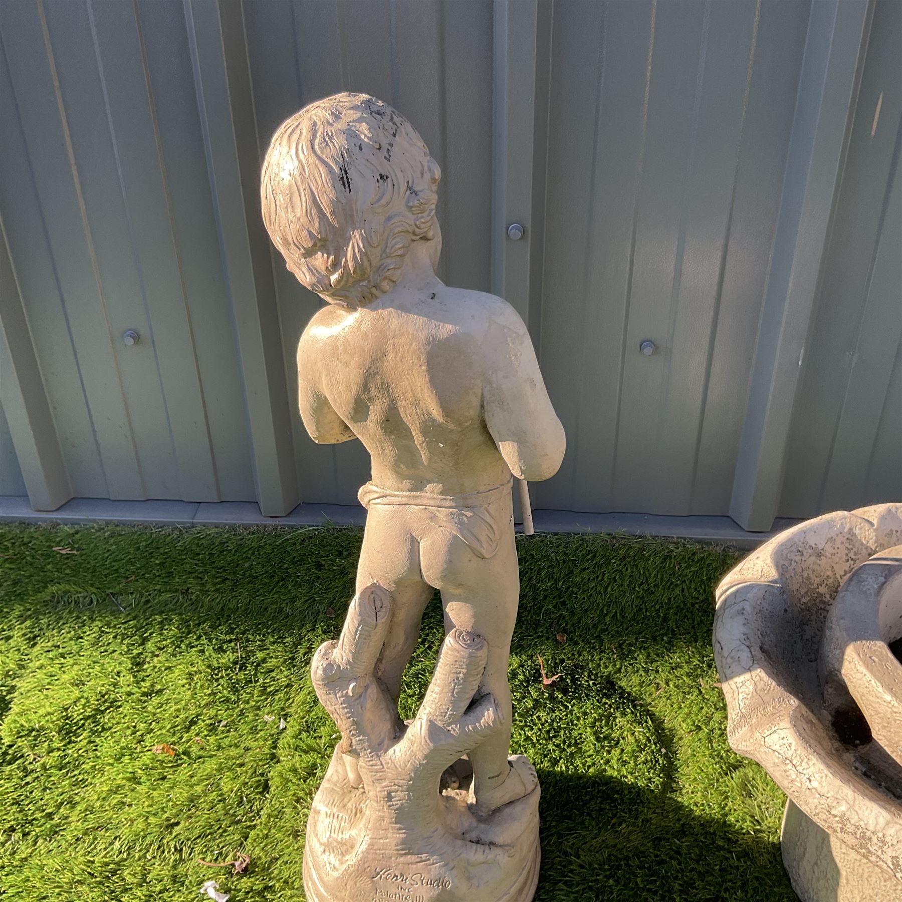 Cast stone garden bird bath - young boy - THIS LOT IS TO BE COLLECTED BY APPOINTMENT FROM DUGGLEBY STORAGE, GREAT HILL, EASTFIELD, SCARBOROUGH, YO11 3TX
