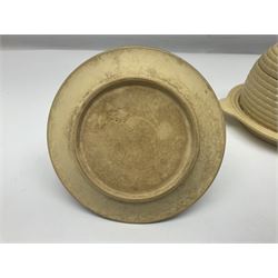  19th century Wedgwood drabware beehive honey pot, together with another similar example, Wedgwood H12cm 