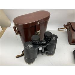 Three pairs of Carl Zeiss Jena binoculars, Deltrintem 8x30 and two pairs of Jenoptem 10x50W, all cased (3)