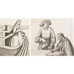 Frederick George Austin (British 1902-1990): A Woman on her Houseboat and  The Tavern Maid...