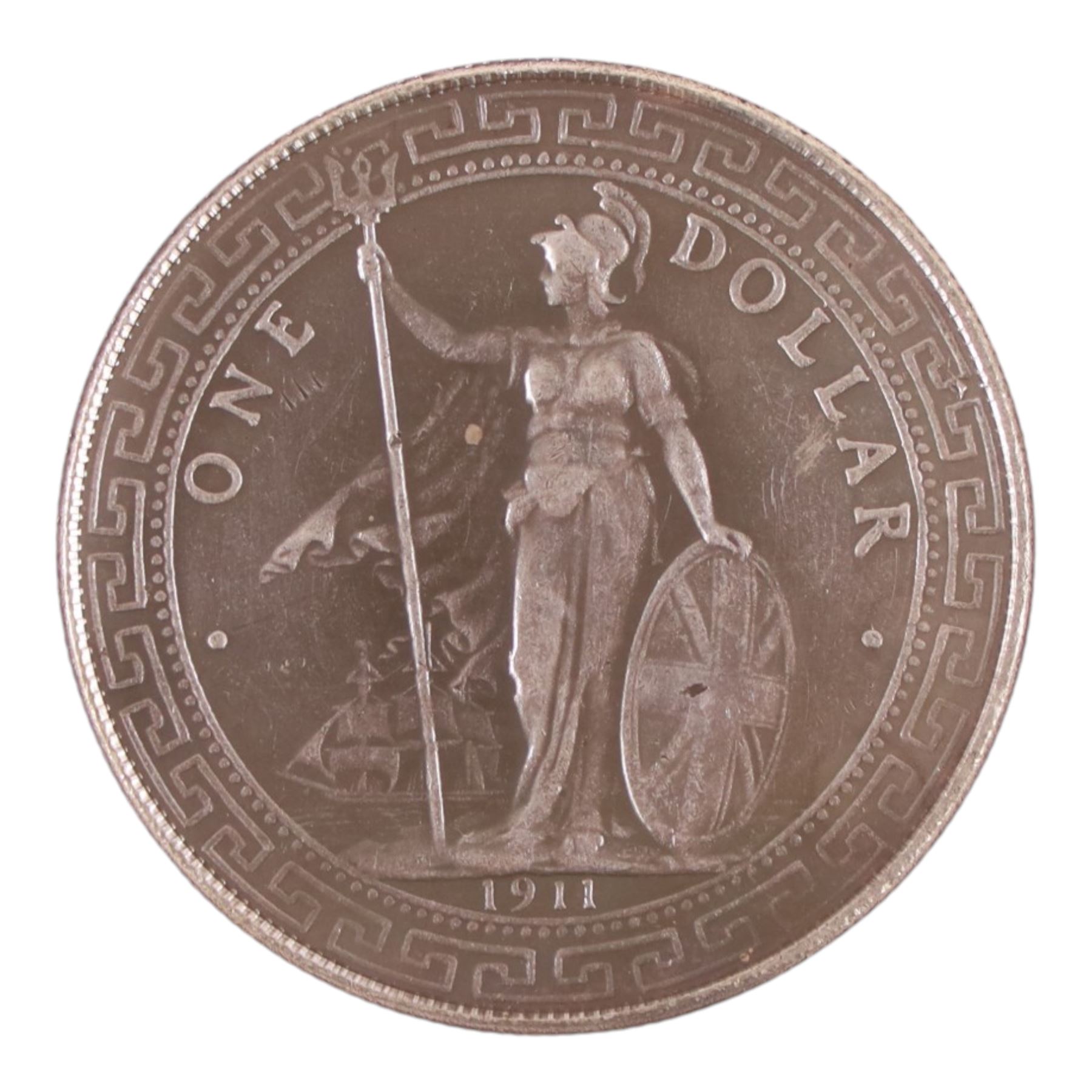 United Kingdom 1911 silver trade dollar coin
