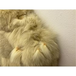White Arctic Fox fur coat with loop fasteners 