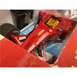 PMS Lightning 1:8 scale remote control racing car; Soma Sonic Man battery operated electronic sounds and light action figure; and CGL Galaxy Invader 10000 computer space battle game; all boxed (3)