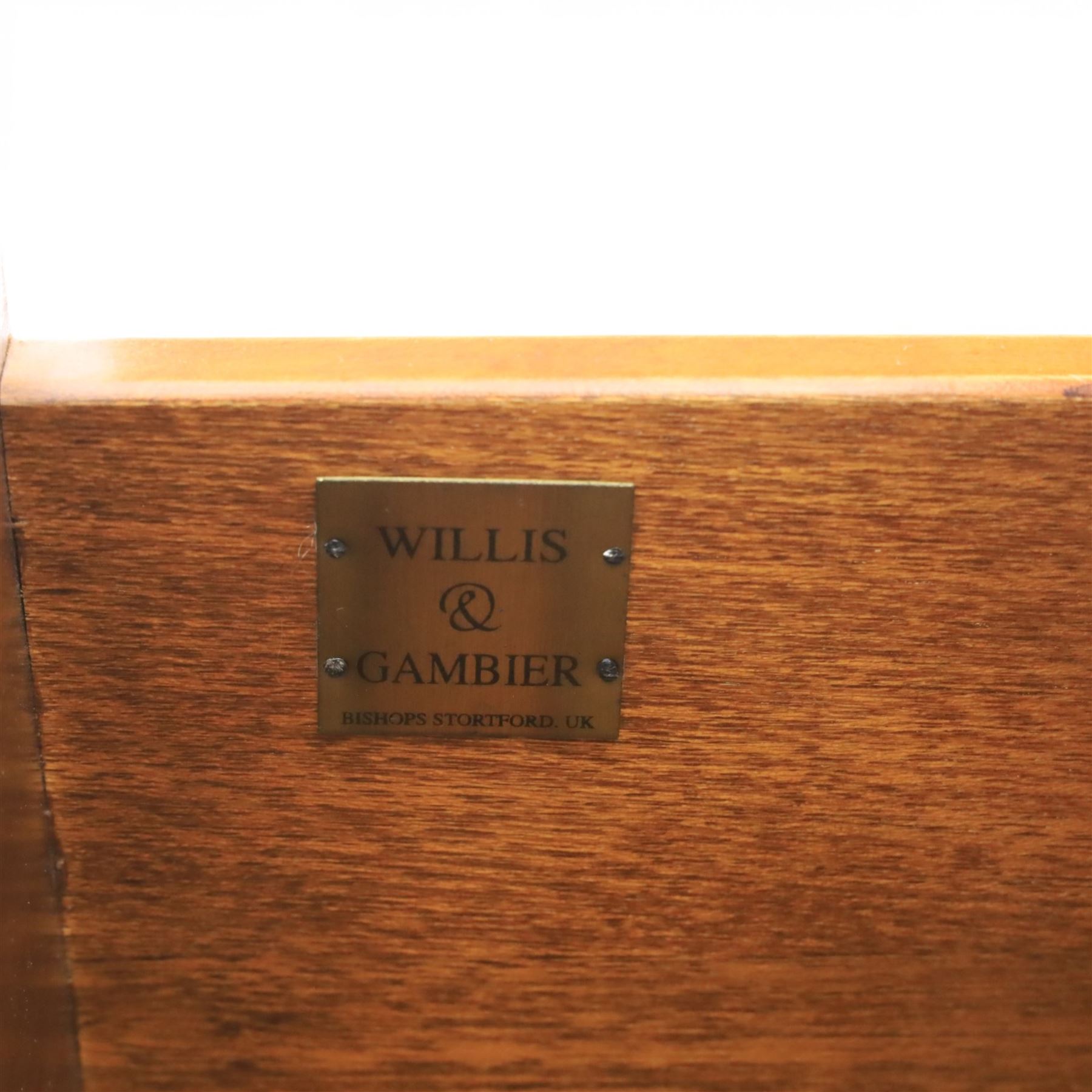 Willis & Gambier - French cherry wood chest fitted with three drawers, on bracket feet