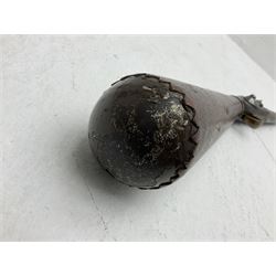 Late 18th century 7.2mm (approx. .28 calibre) Girandoni system single shot reservoir air rifle, the 62cm steel barrel with swivelling two-leaf rear sight, brass breech decorated with a sunburst and lever opening top loading, engraved steel lock-plates marked 'S. Gaskell' to the right side underneath the cocking lever, brass trigger guard,  leather covered steel butt reservoir of tapering conical form with brass ferrule and walnut fore-stock with horn mounts L107cm overall