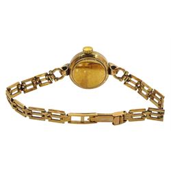 Vertex Revue 9ct gold ladies bracelet wristwatch, Birmingham 1959