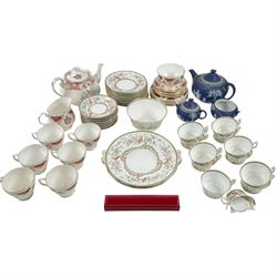 Collection of tea service ceramics, to include Wedgewood Jasperware teapot, milk jug and s...