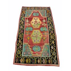 Kelim vegetable dyed rug, geometric design