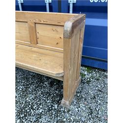 Waxed solid pine church pew - THIS LOT IS TO BE COLLECTED BY APPOINTMENT FROM DUGGLEBY STORAGE, GREAT HILL, EASTFIELD, SCARBOROUGH, YO11 3TX