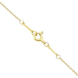 Tiffany & Co 'Diamonds by the Yard' 18ct gold single stone round brilliant cut diamond necklace, designed by Elsa Peretti, diamond approx 0.25 carat