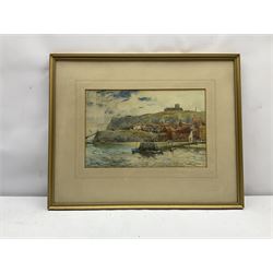 Albert George Stevens (Staithes Group 1863-1925): Tate Hill Pier Whitby, watercolour signed 19cm x 30cm