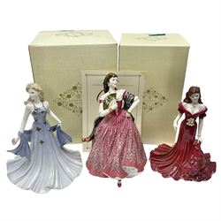 Two Coalport Ladies of Fashion figures, Shirley and Lorraine, both with original box, together with Royal Doulton figure, Carman from Opera Heroins Collection, with certificate of authenticity 