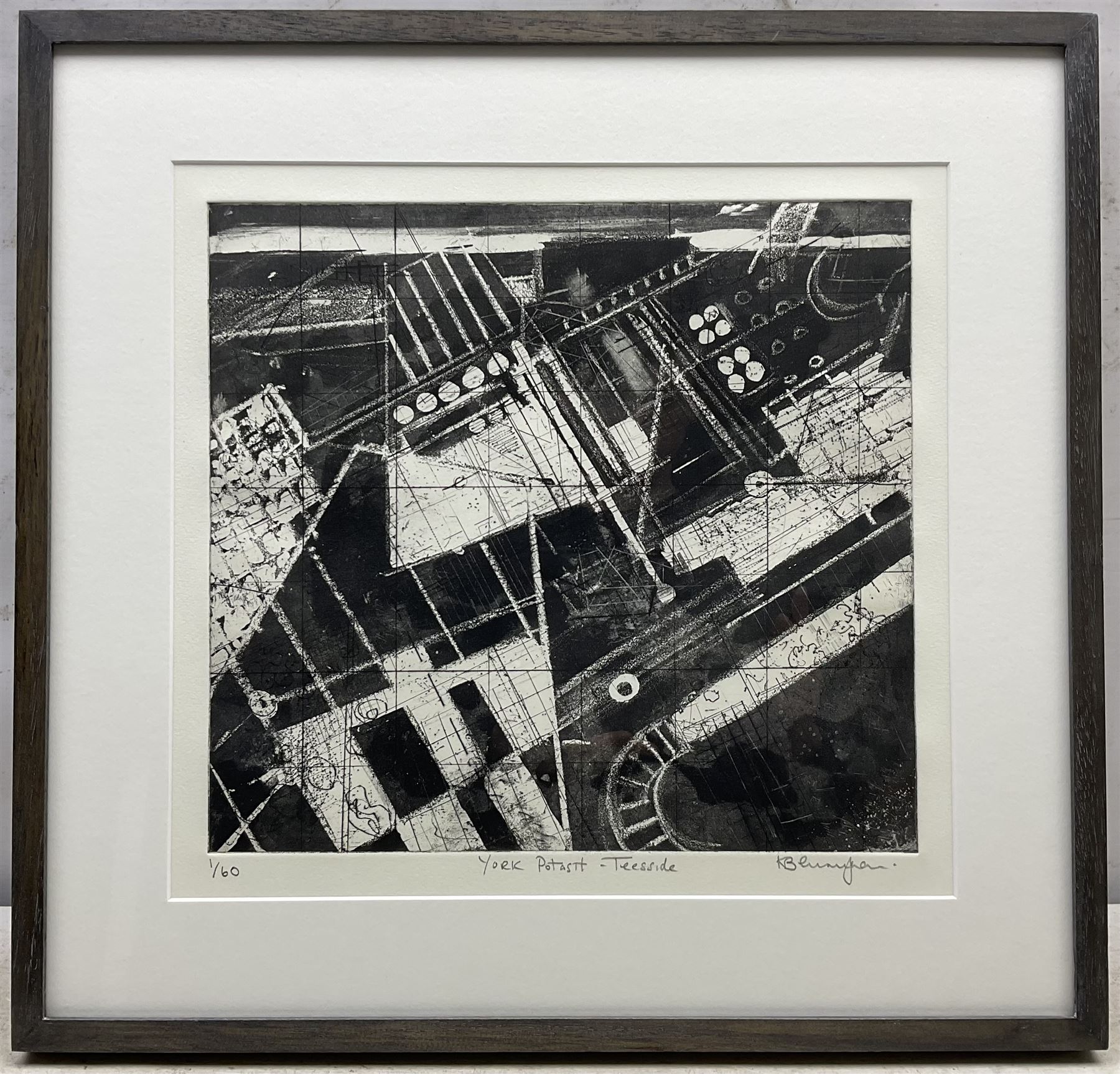 Kane Cunningham (British 1961-): 'York Potash - Teesside', etching with aquatint signed titled and numbered 1/60 in pencil 30cm x 33cm
